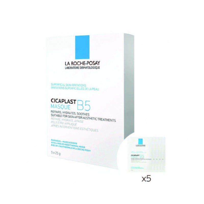 LA ROCHE POSAY Cicaplast Masque B5 Facial Mask 25G x 5's - Hydrating & Soothing Mask For Sensitive Skin 保湿面膜