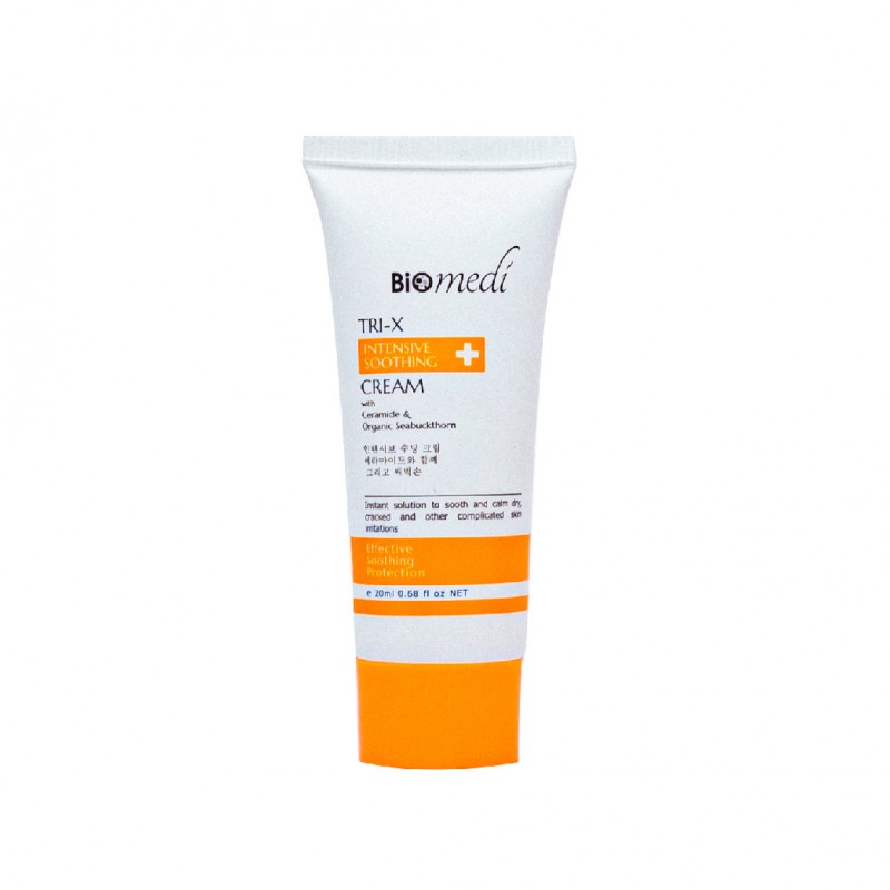 BIOMEDI Organic Seabuckthorn Tri-X Intensive Cream 20ml With Vitamin C & Menthol for Dry Skin,Eczema