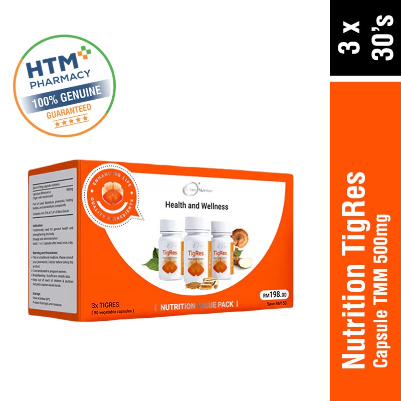 Eldon Nutrition TigRes Capsule TMM 500mg 3 x 30's