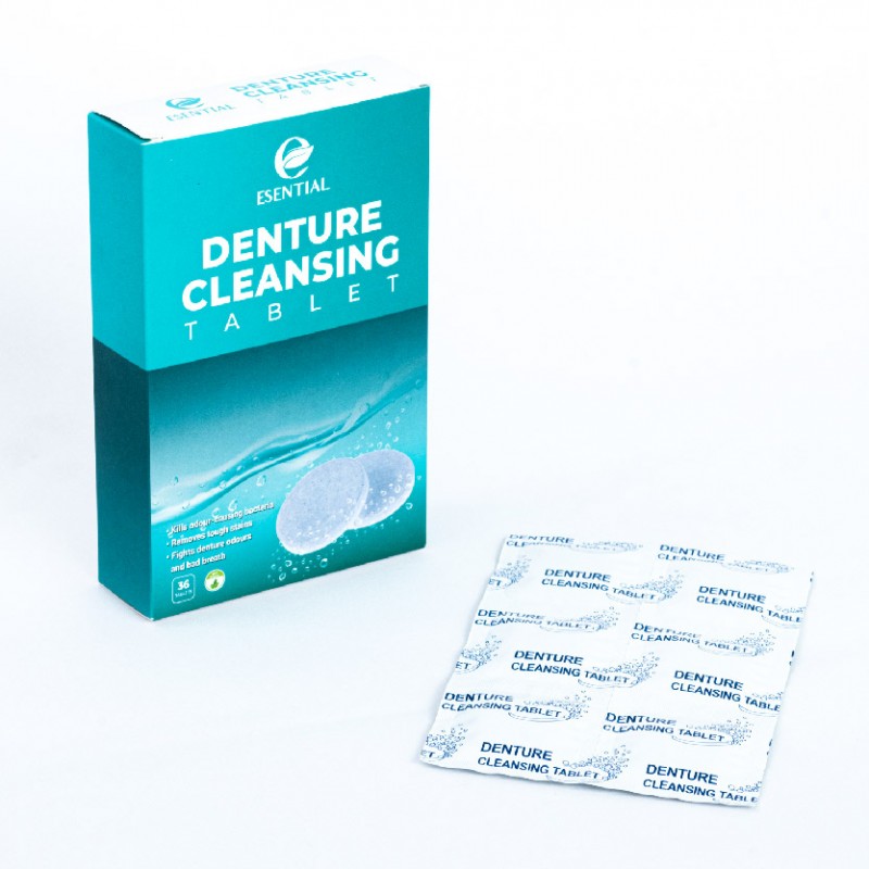 ESENTIAL Denture Cleanser Tables 36pcs ( Pencuci gigi palsu / 假牙清洁片 / 牙套清潔片 like Polident Cleanser )