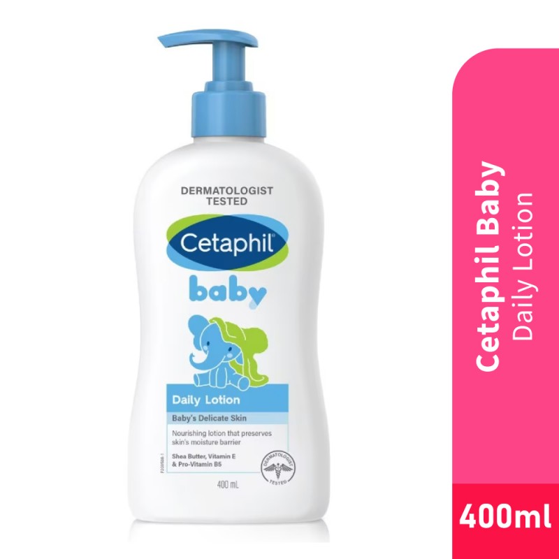 CETAPHIL Baby Daily Lotion 400ml for Moisturizer, Pelembab Baby, Baby Lotion, Krim Baby