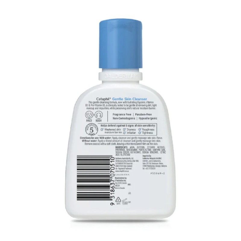 CETAPHIL Gentle Skin Cleanser 125ml for Face Wash and Body Wash, Sabun Mandi, Sabun Badan