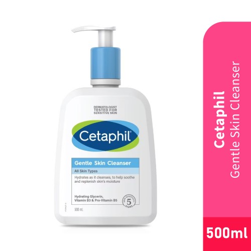 CETAPHIL Gentle Skin Cleanser 500ml for Face Wash and Body Wash, Sabun Mandi