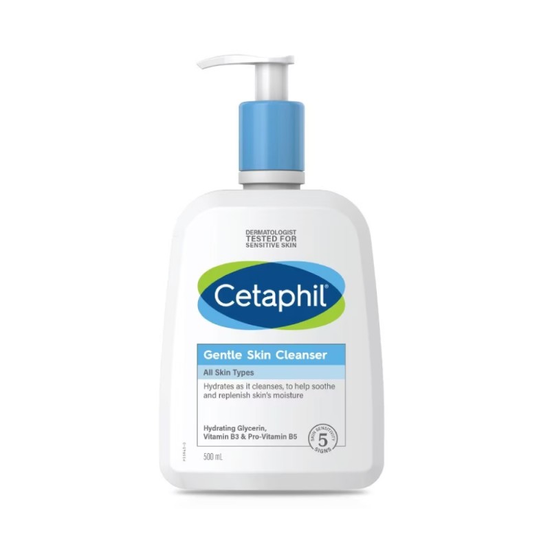 CETAPHIL Gentle Skin Cleanser 500ml for Face Wash and Body Wash, Sabun Mandi