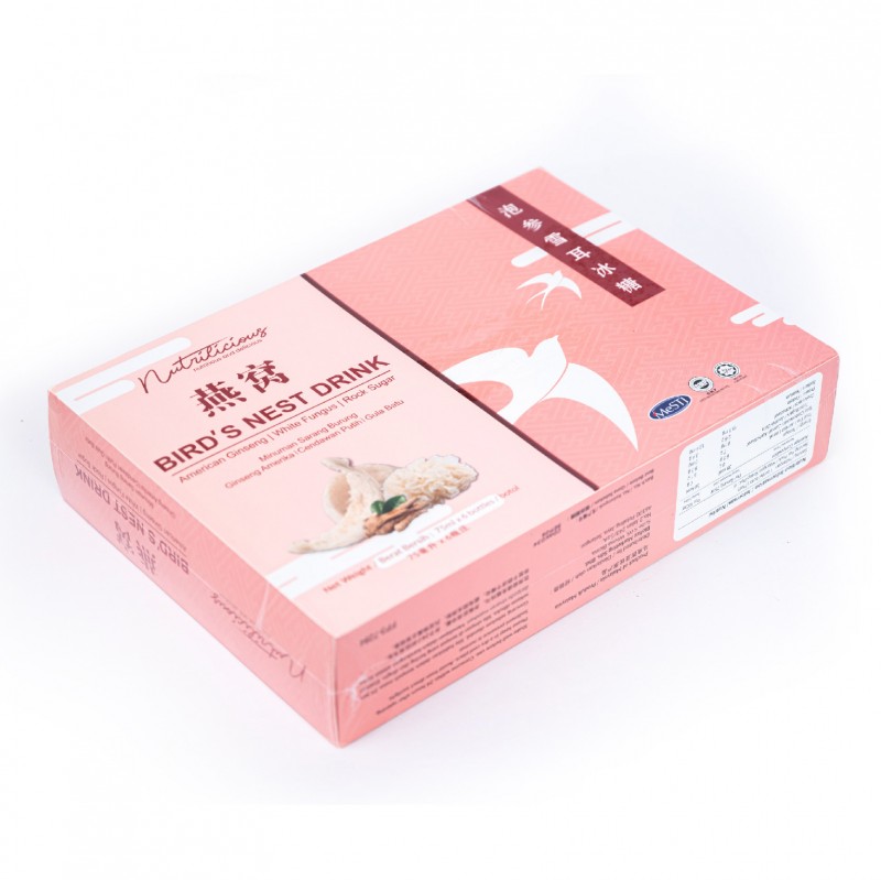 NUTRILICIOUS Bird Nest Drink with Ginseng, White Fungus & Rock Sugar 75ml x 6's ( Sarang Burung Walit / 燕窝 / Kinohimitsu