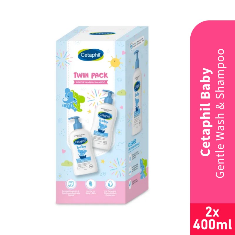 CETAPHIL Baby Gentle Body Wash & Shampoo 400ml X 2 Sabun Baby, Baby Shampoo, Shampoo Baby