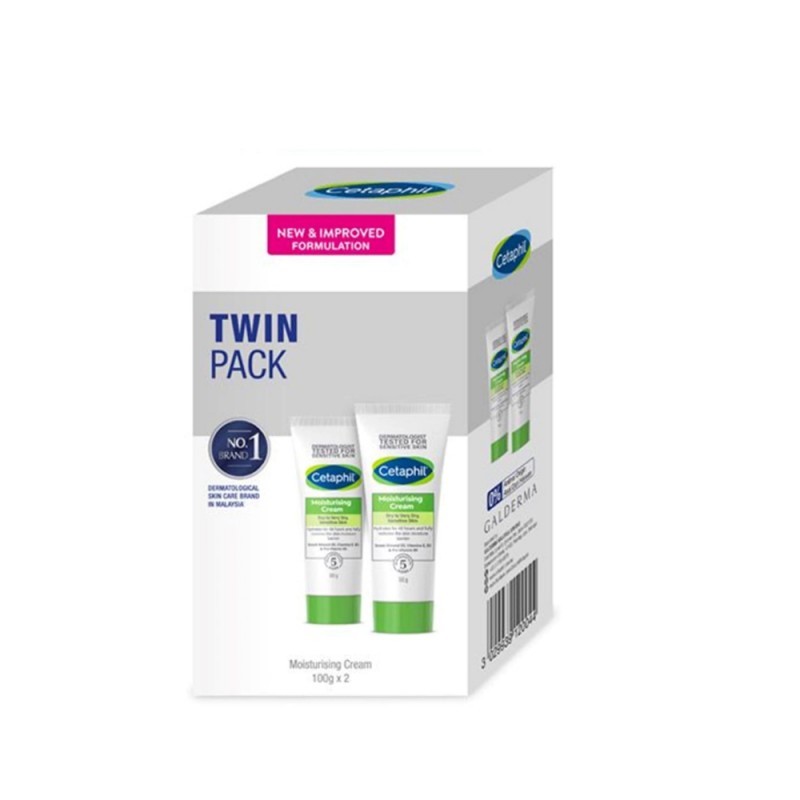 CETAPHIL Moisturizing Cream 100g X 2 for Moisturizer, Moisturiser, Krim Badan, 保湿