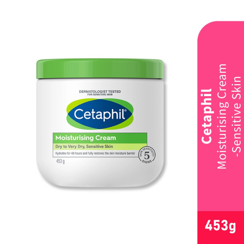 CETAPHIL Moisturizing Cream 453g for Sensitive Skin, Moisturizer, Moisturiser, Pelembab