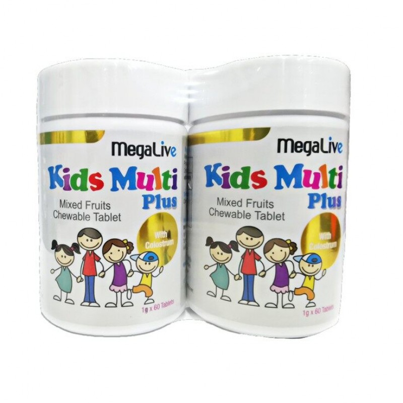MEGALIVE KIDS Multi Plus 800mg 60's X 2 Multivitamin for Kids, Colostrum, Lysine for Kids