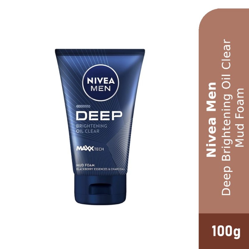 NIVEA MEN DEEP Brightening Oil Clear Mud Foam – Deep Cleanser for Bright & Oil-Free Skin