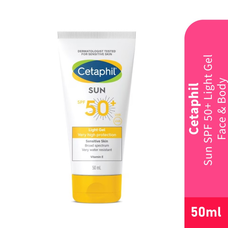 CETAPHIL Sun Spf50+ Light Gel Face & Body 50ml Sunscreen, Sunblock, Cetaphil Sunscreen