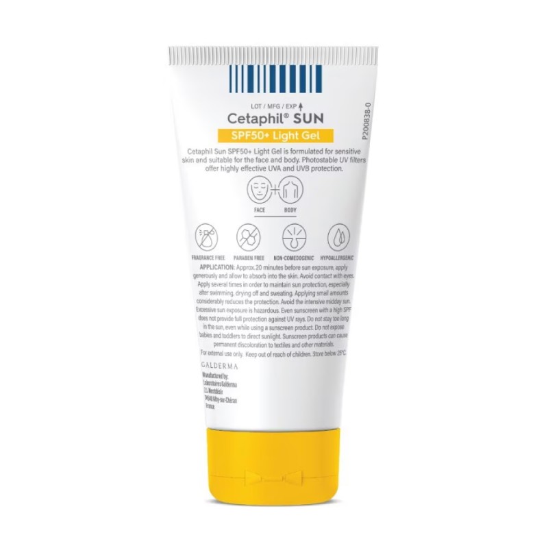 CETAPHIL Sun Spf50+ Light Gel Face & Body 50ml Sunscreen, Sunblock, Cetaphil Sunscreen