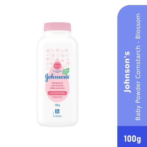 JOHNSON'S Baby Powder Cornstarch 100g - Blossoms, Bedak Baby Johnson