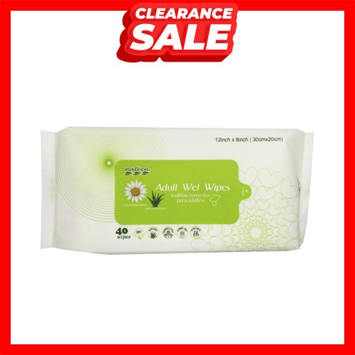 [CLEARANCE] Absorba Nateen Adult Wet Wipes With Chamomile & Aloe Vera 40s (EXP: 1/2026)