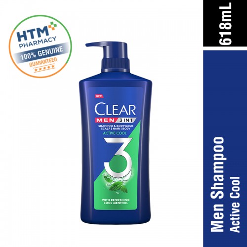 CLEAR MEN SHAMPOO 618ML - ACTIVE COOL