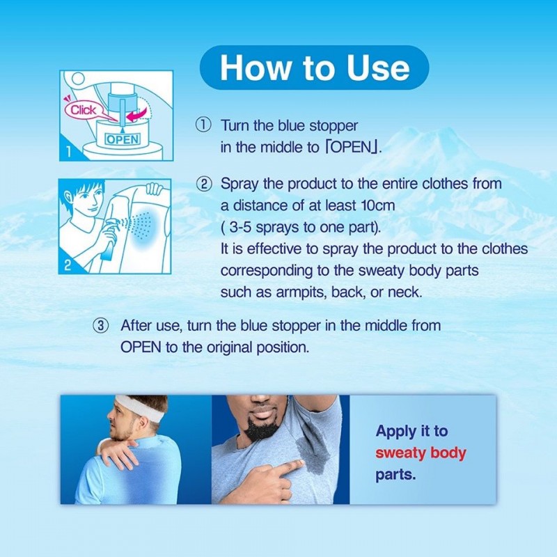 KOOLFEVER Spray Refreshing Mint 100ml for Shirt, Cool Fever for Shirt, Kool Fever with Cooling Effect, Cool Temperature