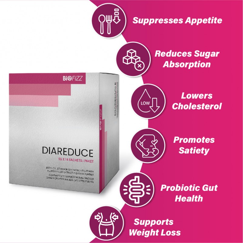 BIOFIZZ Diareduce 5g X 14'S Slimming Product Weight Loss Supplement Diabetes Cholesterol 瘦身