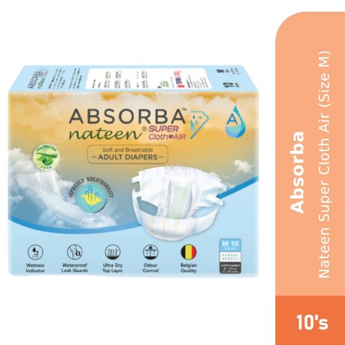 ABSORBA NATEEN SUPER – CLOTHAIR ADULT DIAPERS (M) 10S