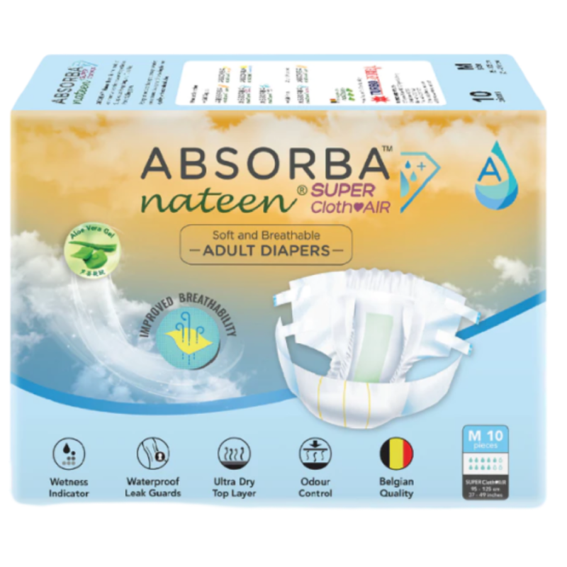 ABSORBA NATEEN SUPER – CLOTHAIR ADULT DIAPERS (M) 10S