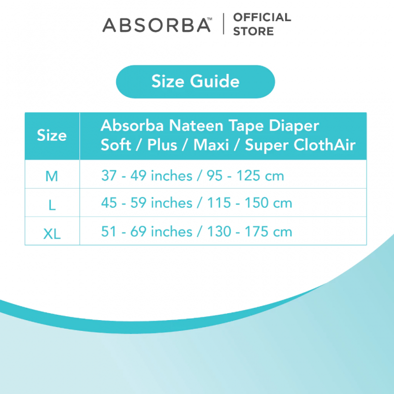 ABSORBA NATEEN SUPER – CLOTHAIR ADULT DIAPERS (M) 10S