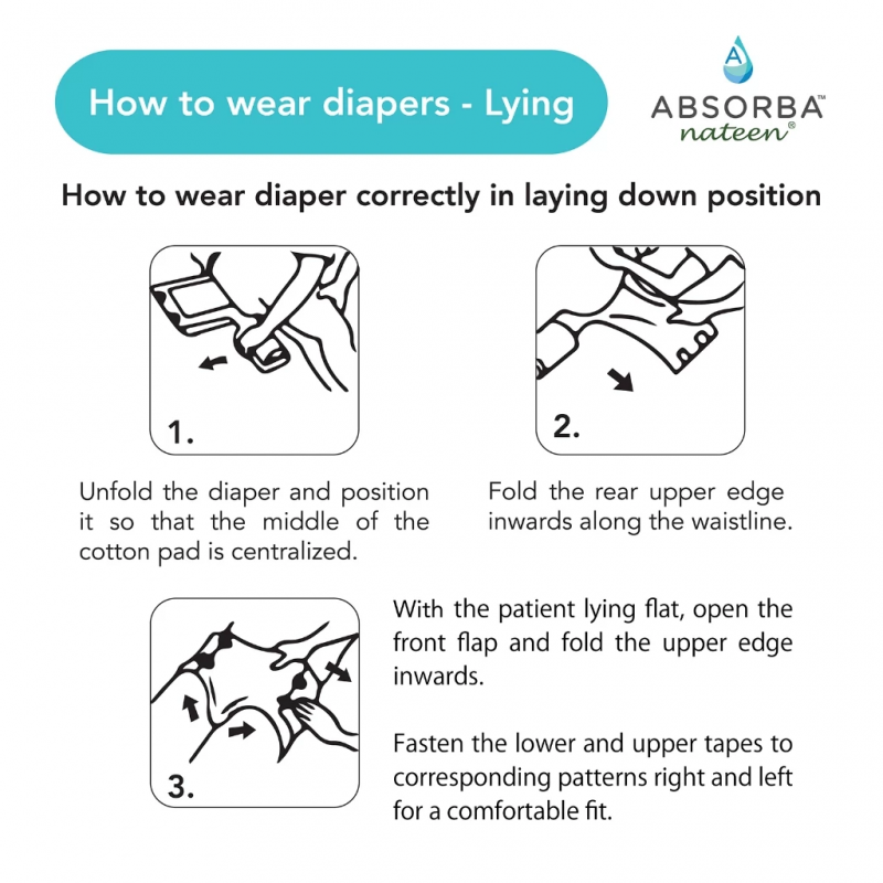 ABSORBA NATEEN SUPER – CLOTHAIR ADULT DIAPERS (M) 10S