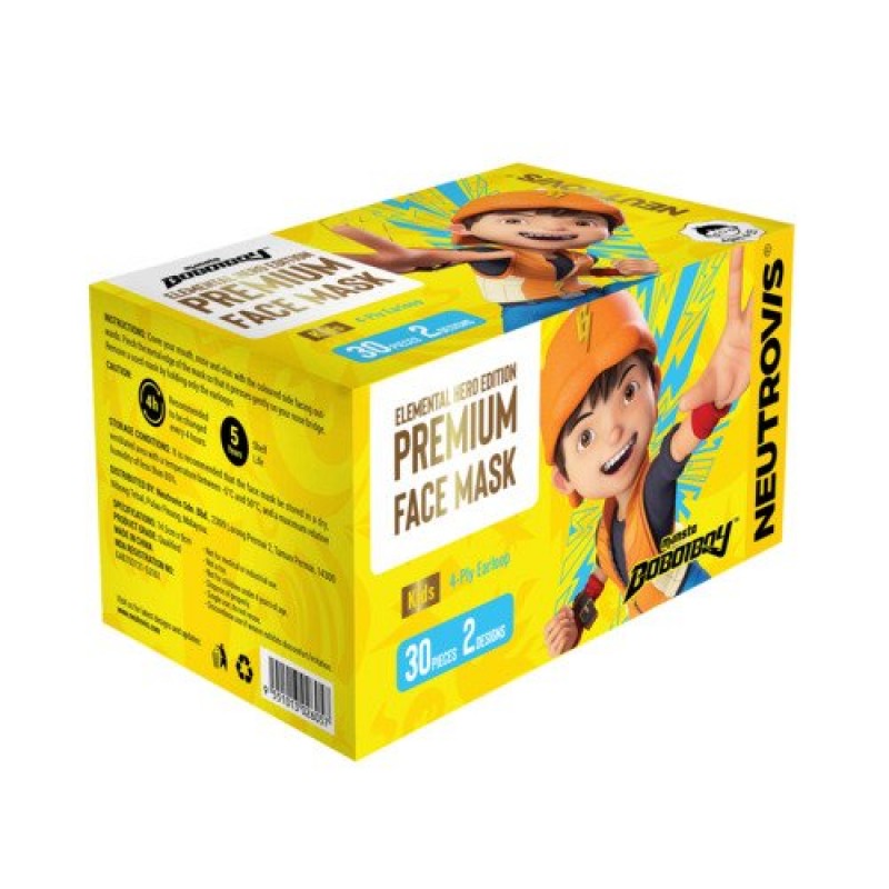 NEUTROVIS 4PLY MASK KIDS ELEMENTAL HERO EDITION 30'S - BOBOIBOY