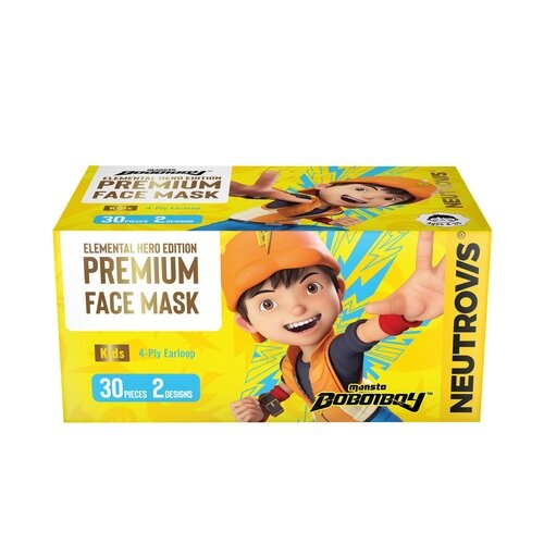 NEUTROVIS 4PLY MASK KIDS ELEMENTAL HERO EDITION 30'S - BOBOIBOY