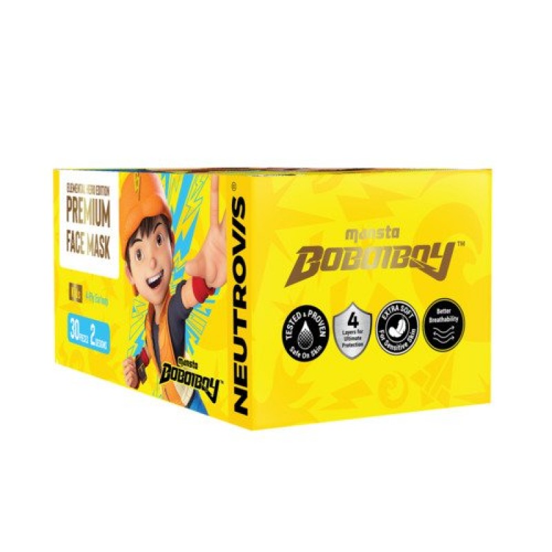 NEUTROVIS 4PLY MASK KIDS ELEMENTAL HERO EDITION 30'S - BOBOIBOY