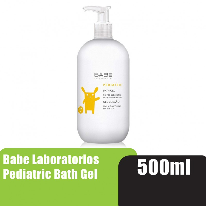 BABE LABORATORIOS Pediatric Bath Gel 500ml with Calendula, Mimosa & Aloe Vera - Extra Mild (for Baby and Kids)