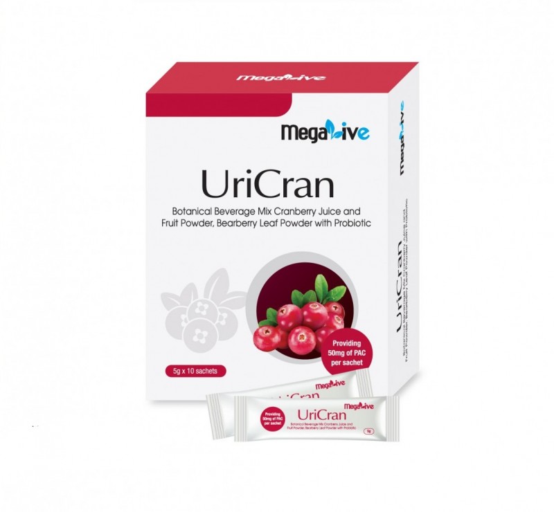 MEGALIVE Uricran 10's with Cranberry Juice, Urine Supplement, Urinary Tract Infection