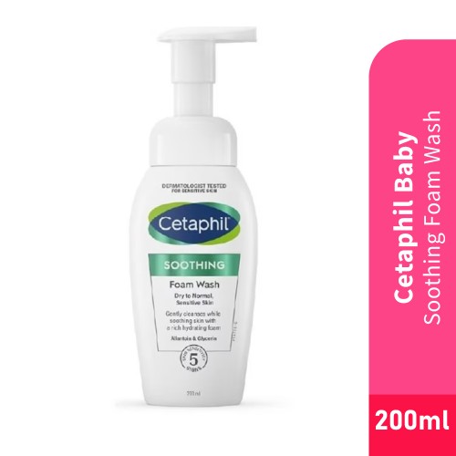 CETAPHIL Soothing Foam Face Wash 200ml for Cetaphil Face Wash, Pencuci Muka