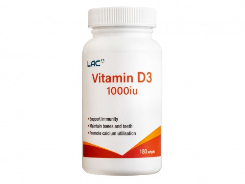 LAC VITAMIN D3 1000IU SOFTGEL 180S