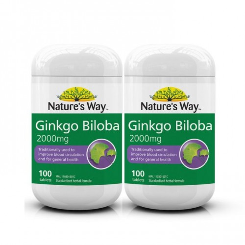 NATURE'S WAY GINKGO BILOBA 2000MG 100'S X 2