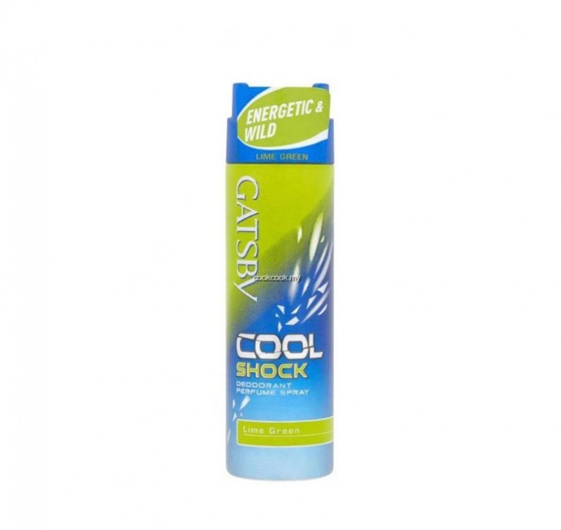 GATSBY COOL SHOCK DEODORANT PERFUME SPRAY 175ML - LIME GREEN