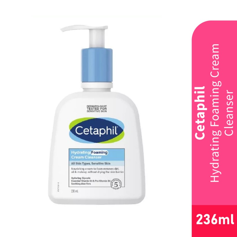 CETAPHIL Hydrating Foaming Cream Facial Cleanser 236ml for Cetaphil Face Wash