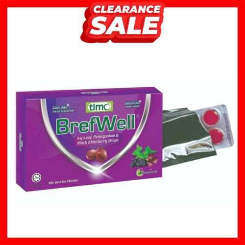 [CLEARANCE] TIMO BREFWELL IVY LEAF, PELARGONIUM & BLACK ELDERBERRY DROPS 2.5G X 12 (EXP: 6/25)