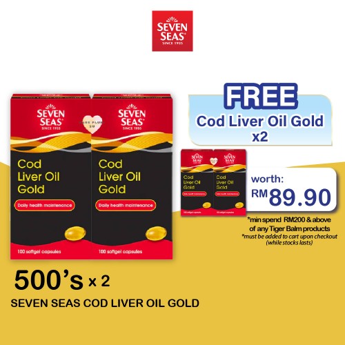 SEVEN SEAS COD LIVER OIL GOLD 500'S X 2