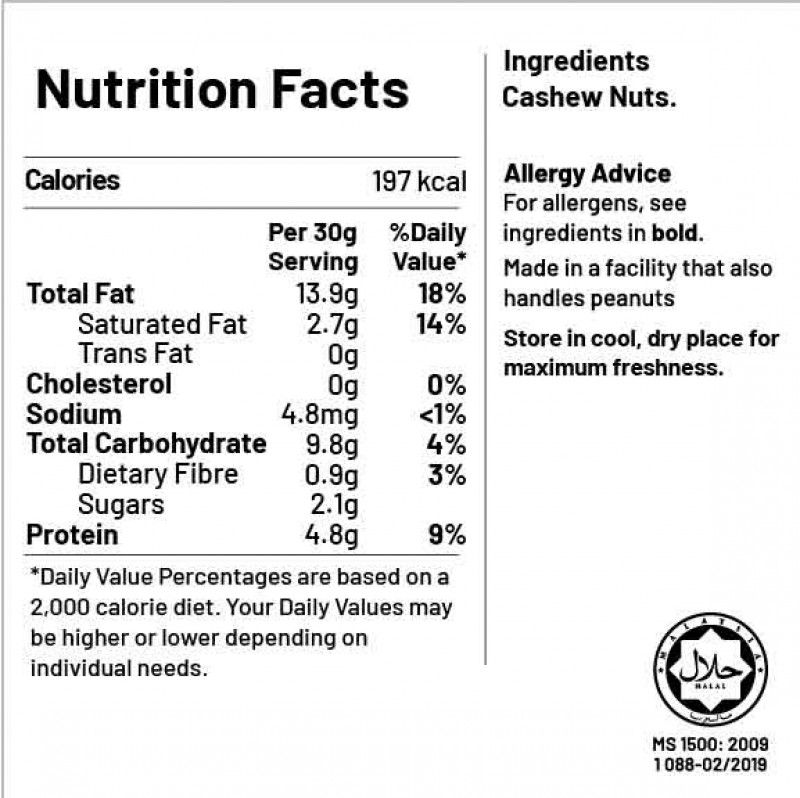 BIG NUTS ROASTED CASHEW NUTS 160G