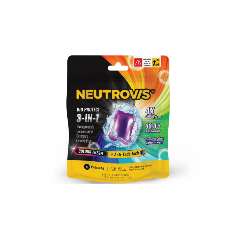 NEUTROVIS 3 IN 1 DETERGENT LAUNDRY PODS 8G X 25'S - COLOUR FRESH
