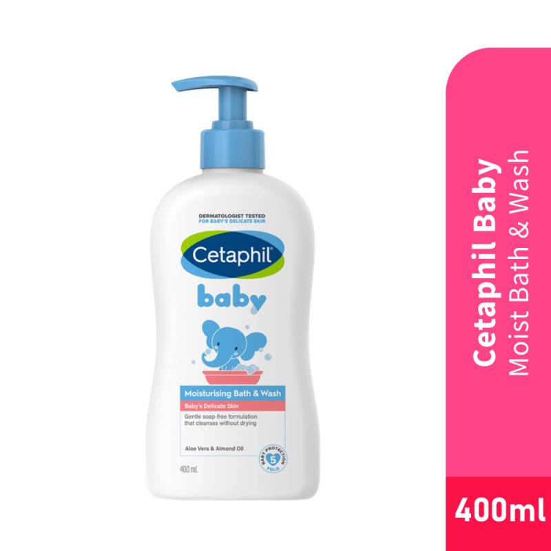 CETAPHIL Baby Moisturising Bath & Wash 400ml for Sabun Baby, Body Wash, Baby Soap