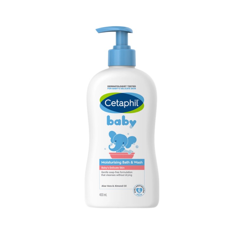 CETAPHIL Baby Moisturising Bath & Wash 400ml for Sabun Baby, Body Wash, Baby Soap