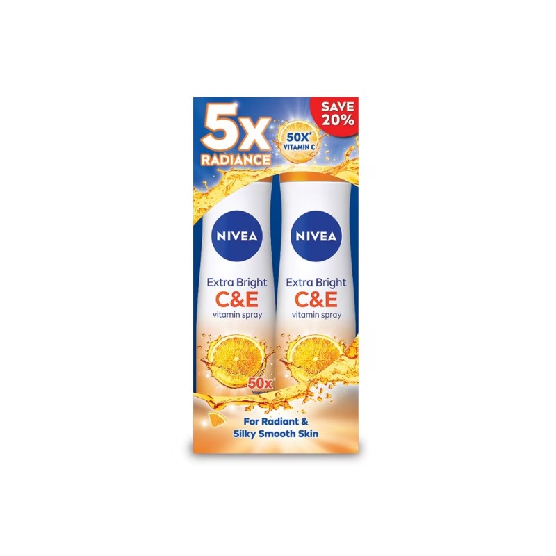 NIVEA FEMALE EXTRA BRIGHT C&E SPRAY 150ML X 2 (84189)