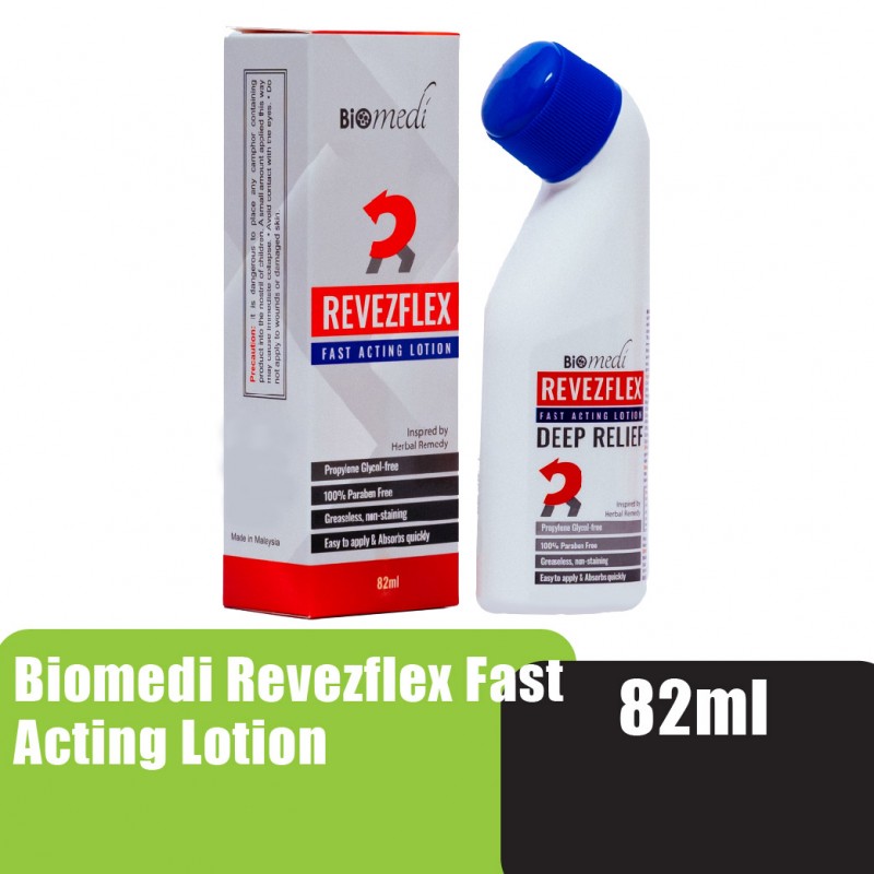BIOMEDI Revezflex Herbal Extracts Fast Acting Lotion 82ml for Muscle and Joint Relief