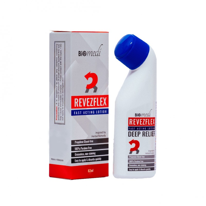 BIOMEDI Revezflex Herbal Extracts Fast Acting Lotion 82ml for Muscle and Joint Relief