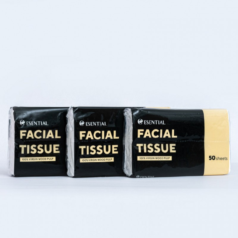 ESENTIAL Disposable Soft Facial Tissue 50's x3 / tisu muka/一次性面巾纸 /纸巾