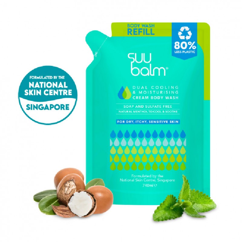 Suu Balm Dual Cooling & Moisturising Cream Body Wash Refill 740ml