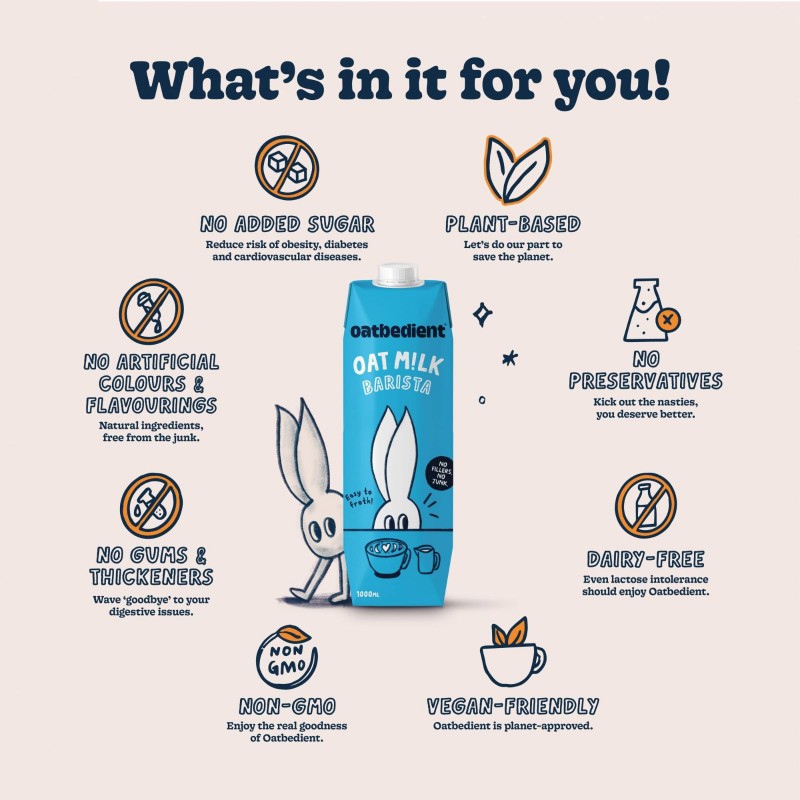 OATBEDIENT READY TO DRINK OAT MILK BARISTA 1L