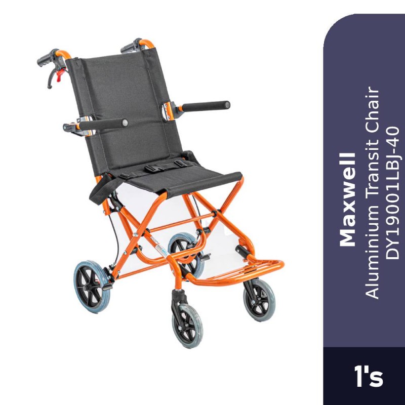 MAXWELL Aluminium Transit Chair (DY019001LBJ-40) - Foldable Transit Wheelchair Kerusi Roda Wheelchair 轮椅