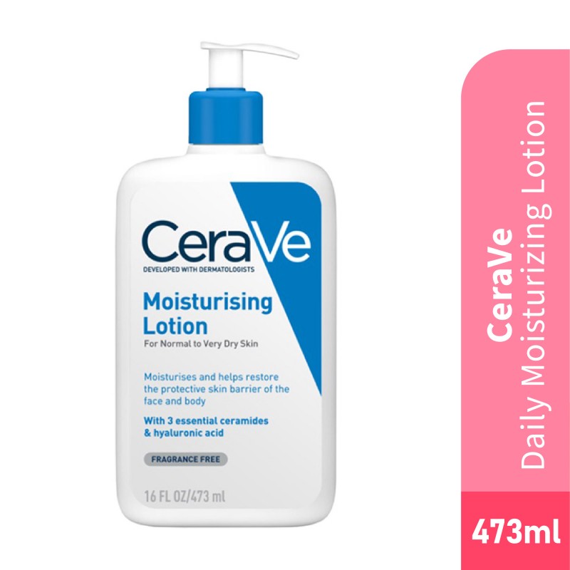 CERAVE Daily Moisturizer Body Lotion with essential ceramide 473ml, 24-hour hydration for Normal & Dry Skin