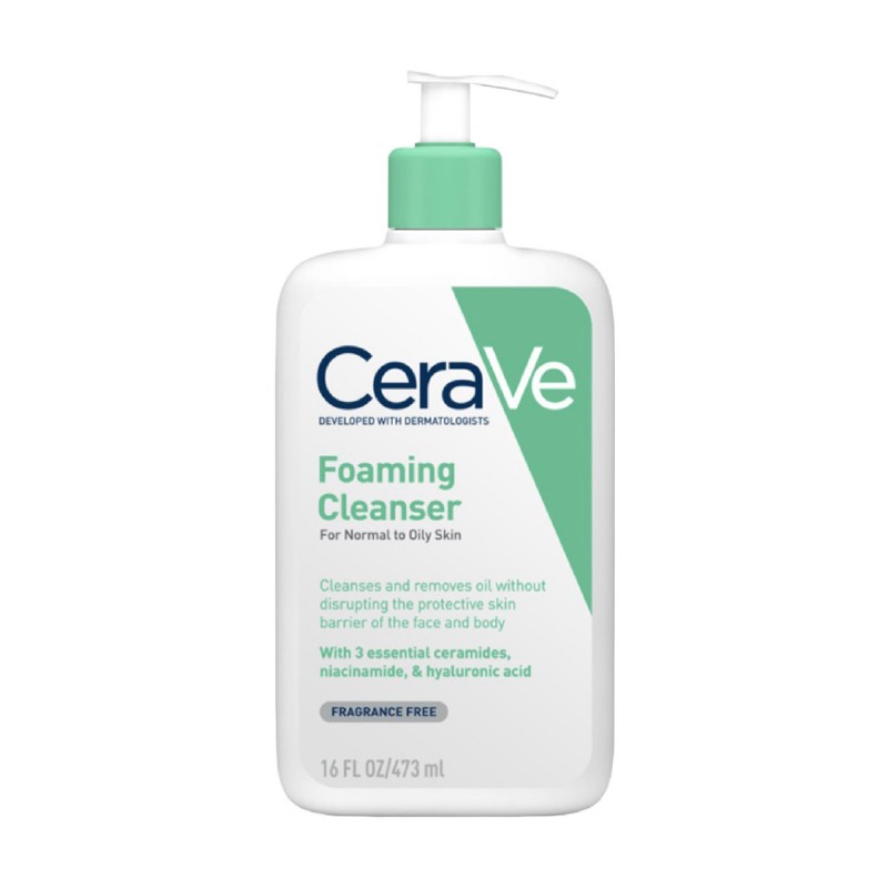 Cerave Foaming Cleanser 473ML Foaming Cleanser for Face Wash (For Normal to Oily Skin, All Skin Type)